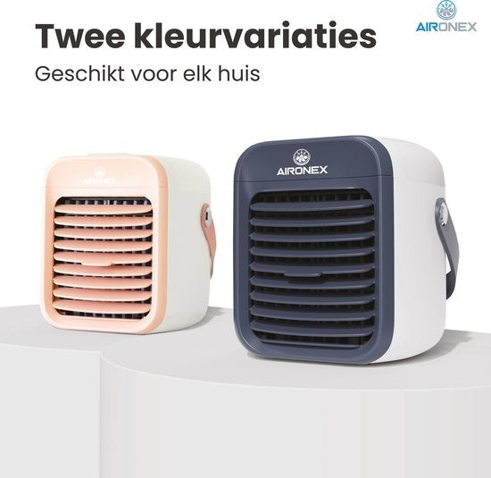 Aironex Refroidisseur d'air portable bleu - jusqu'à 15 m² - Réservoir d'eau 0.3L
