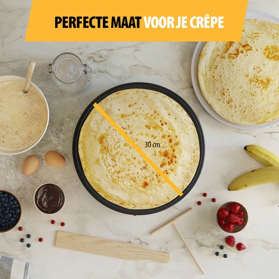 Appareil à crêpes Tristar - BP-2627 - 1200 W - Crêpière - 30 cm - Noir