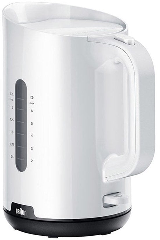 Bouilloire électrique Braun WK1100 2200 W, noir et blanc, en plastique, 2200 W, 1,7 L