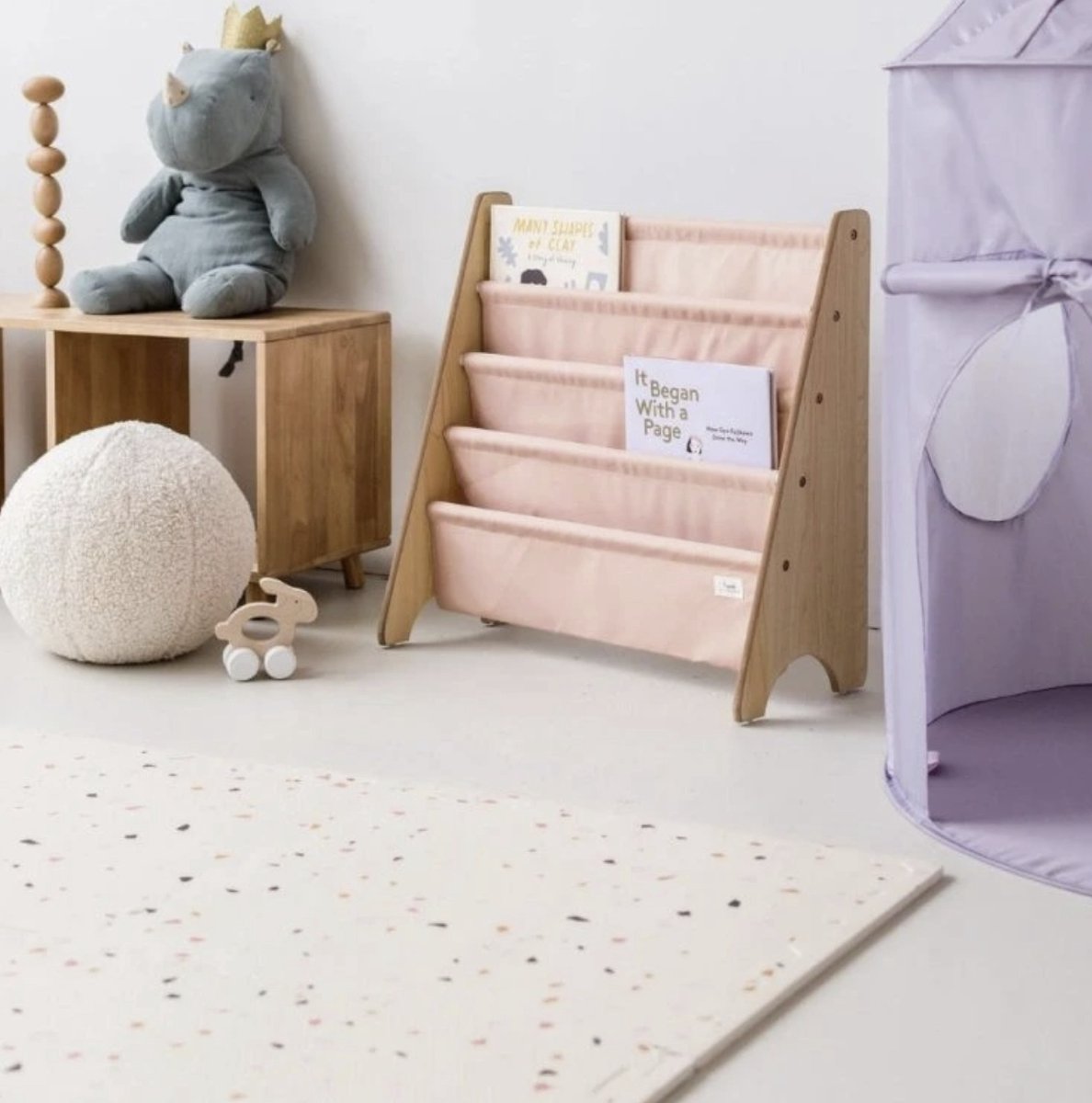 Tapis de jeu de luxe NilaFee pour bébé – Tapis puzzle Terrazzo – 180 x 120 x 1,5 cm – Blanc classique