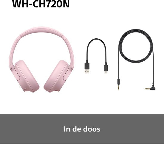 Sony WH-CH720N – Casque sans fil circum-auriculaire avec réduction de bruit - Rose