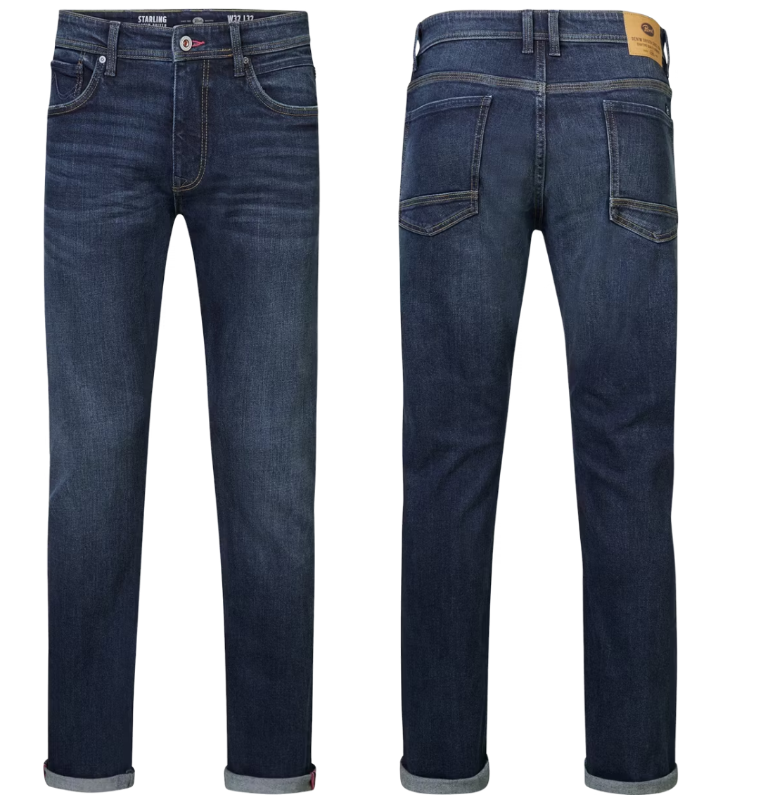 Petrol Industries Santiago Jeans - Denim droit - Effet usé foncé - Taille 42