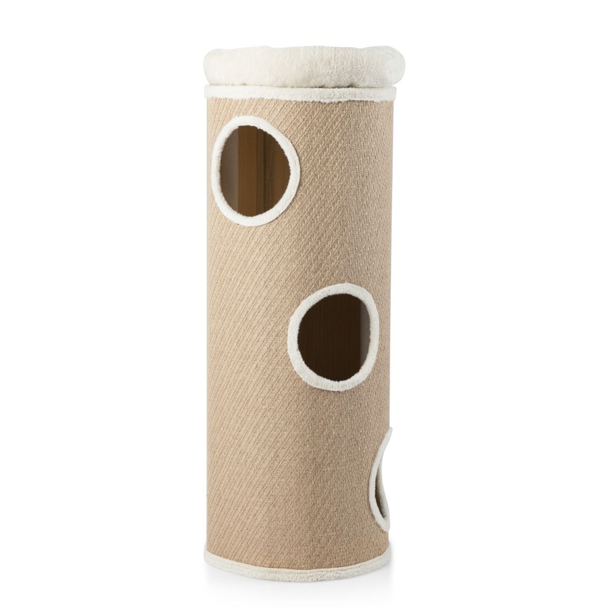 Maison pour chat Coast à quatre étages - Lit en peluche - Arbres à chat en sisal - Marron 43 x 43 x 113 cm