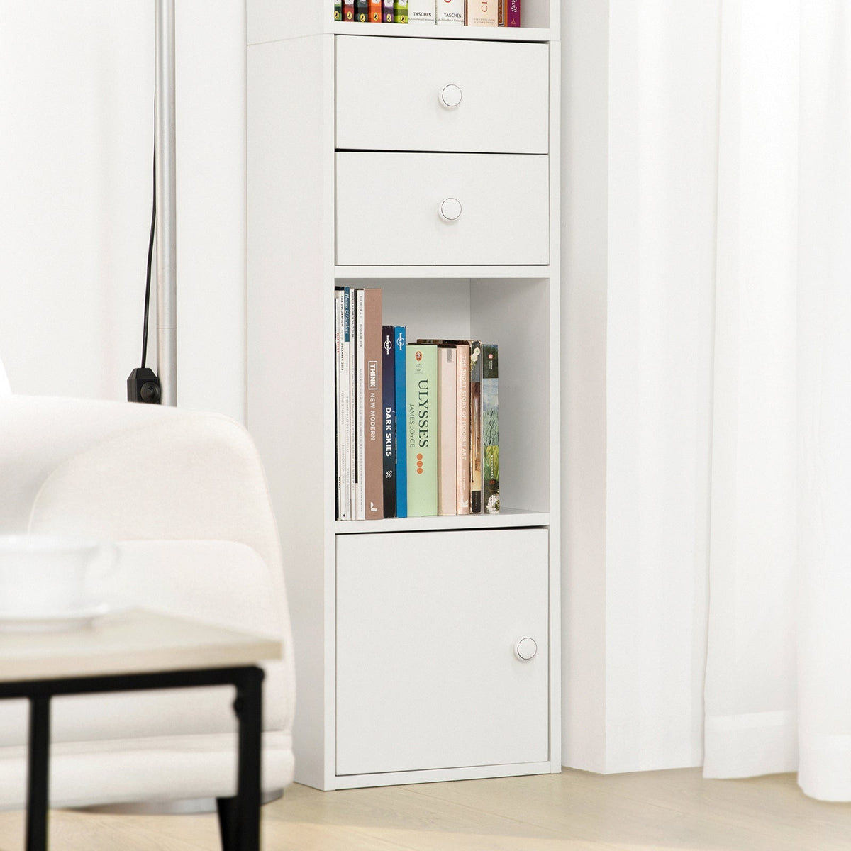 SoBuy Bibliothèque - Meuble à colonnes - Max. 40 kg - 33 x 42 x 188 cm - Blanc