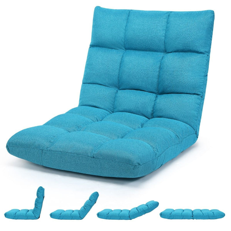 Chaise de sol Coast avec chaise longue arrière en corail 105 x 56 x 15 cm turquoise