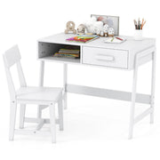 Bureau pour enfant Coast avec chaise - avec tiroir et étagère - conception ergonomique - blanc
