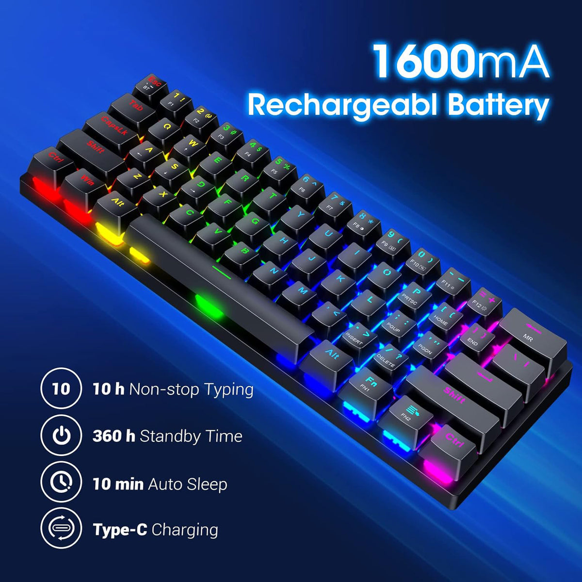Clavier mécanique ET avec souris - 60 % - QWERTY US