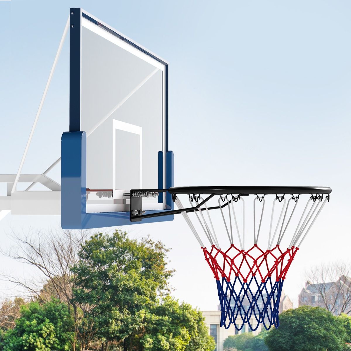 Anneau de basket Coast - résistant aux intempéries - double mécanisme à ressort - noir/orange - Ø 45 cm