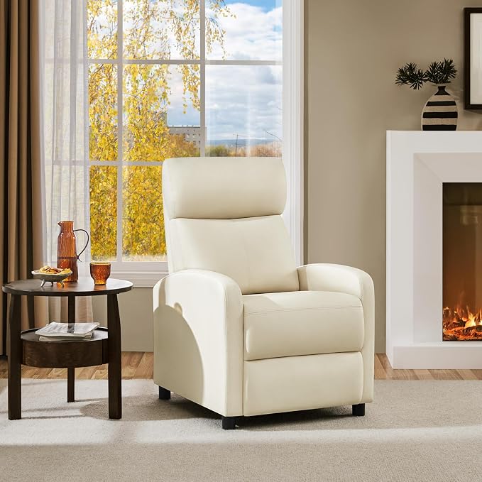 Fauteuil de détente réglable Yaheetech avec repose-pieds – Simili cuir – Fonction allongée – Jusqu'à 120 kg