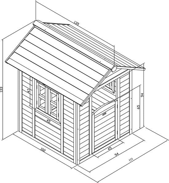 Maisonnette de jeux AXI Beach Lodge en gris/blanc - Maisonnette de jeux pour le jardin / l'extérieur - Bois certifié FSC - Maisonnette de jardin pour enfants
