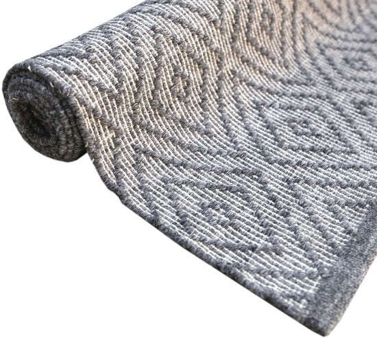 Tapis d'extérieur AXI Bali – Rectangulaire – 160 x 230 cm – Gris – Motif géométrique – Tapis d'extérieur – Résistant aux intempéries et aux UV – Tissage à plat – Tapis de jardin – Pour l'intérieur et l'extérieur
