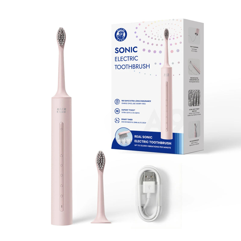 Brosse à dents électrique sonique Bair Care A9 - 5 modes de nettoyage - 3 niveaux d'intensité - Autonomie de 180 jours - Étanche IPX7