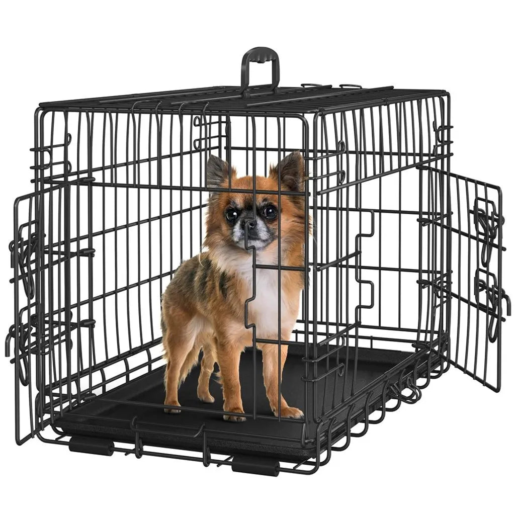 Yaheetech Banc pour chien - pliable - 61.5x41.5x47 cm - banc de transport - tiroir inférieur - panneau de séparation - noir