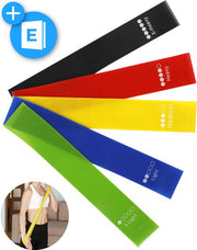 Nuvance - Resistance Bands Set Incl. Carrying Bag - 5 Piece Set - Resistance Band - Fitness Elastic - Incl. eBook - Various Colours