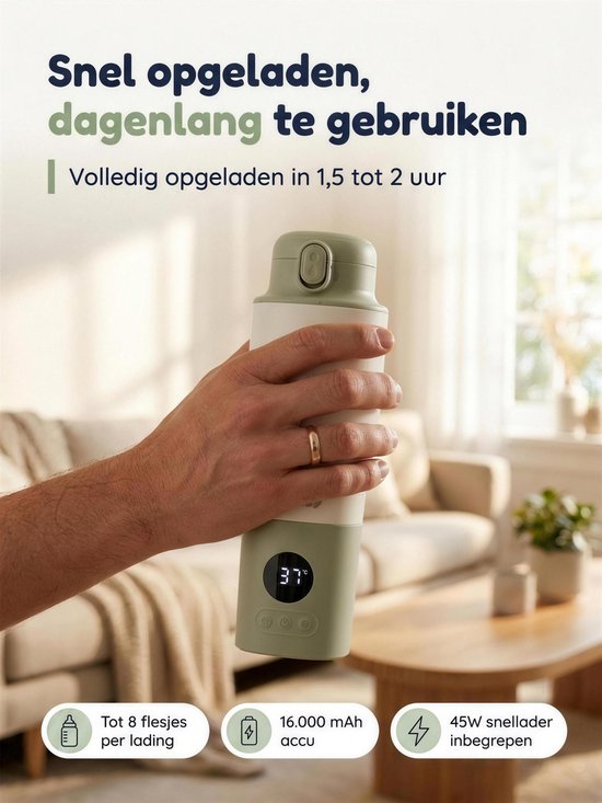 Chauffe-biberon portable Numsy Heat & Go Pro - Chauffe-biberon sans fil - Chauffe-lait pour bébé
