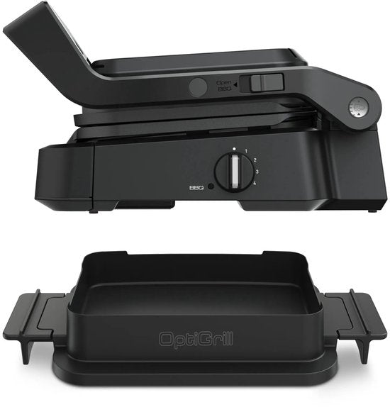 Tefal OptiGrill 4-en-1 GC7748 – Gril de table intelligent – Gril, barbecue de table, four et repas complet – 9 programmes automatiques – Indicateur de cuisson – 2 100 W – Noir/inox