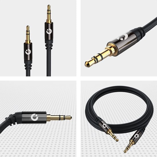 Auronic AUX Cable - Câble audio 1.5M - 3.5 mm - Mâle à Mâle - Noir