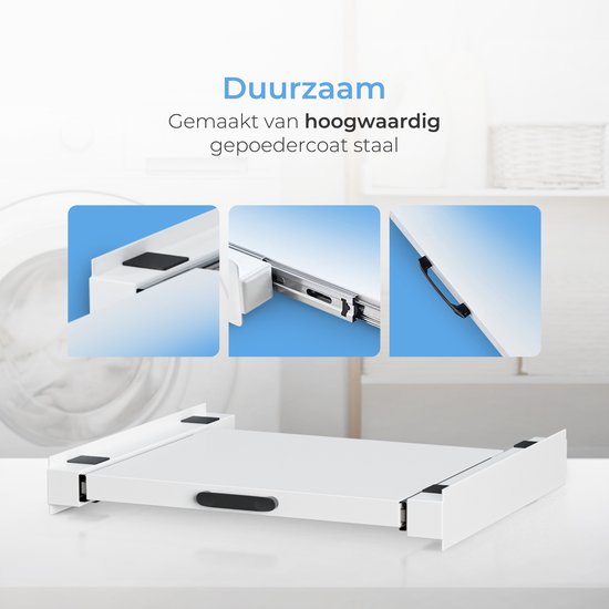 Skoov Spacer for Washer & Dryer - Stacking kit - With extendable shelf - Universal - Dryer - Furniture - incl. vibration amortisseurs and tension strap
