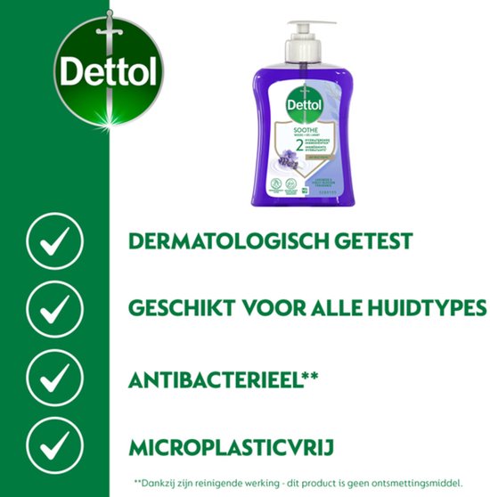 Dettol Gel lavant - Apaisant aux extraits de lavande et de raisin - Savon pour les mains - 250 ml