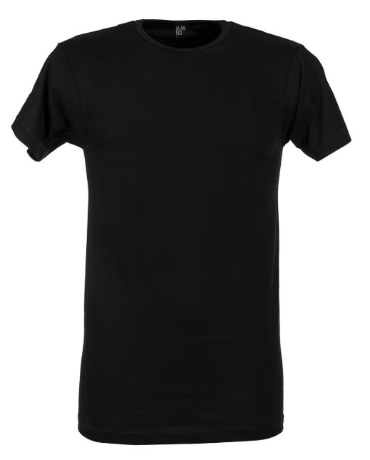 Alan Red Derby T-shirt hommes 4-pack - Taille S - Noir - Col rond - Coupe régulière