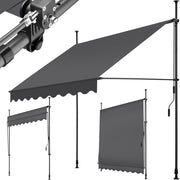 Store à pinces, Tectake, store réglable, 200 x 180 cm, noir gris, 404959