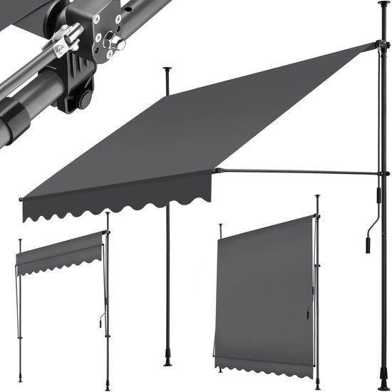 Store à pinces, Tectake, store réglable, 200 x 180 cm, noir gris, 404959