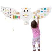 Panneau d'activités mural Coast « Chouette » - Panneau d'activités éducatif 11-en-1 - Jouet Montessori - blanc