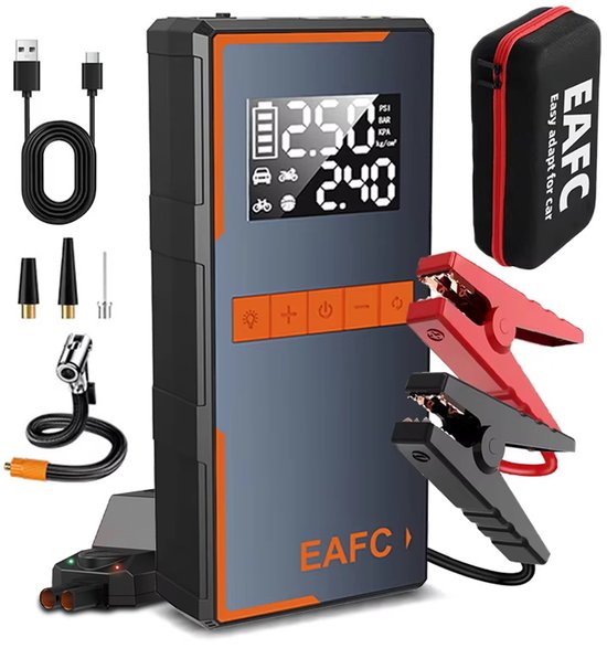 EAFC JC18 Jumpstarter 1200 A avec compresseur – 150 PSI – batterie externe et LED – 12 V