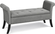 Yaheetech Banquette avec rangement et accoudoirs - 131 x 43,5 x 64,5 cm - Gris clair