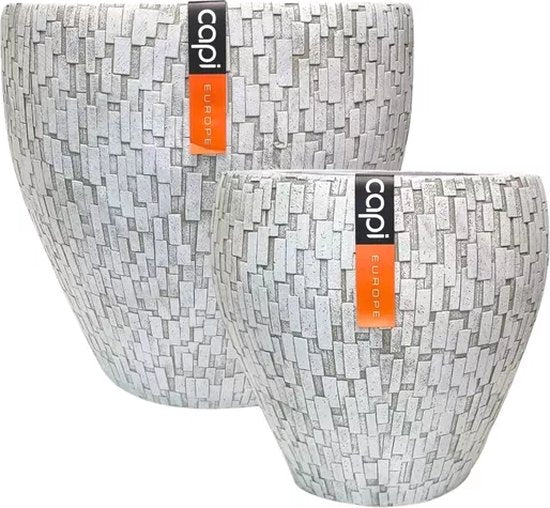 Capi Europe : lot de 2 pots de fleurs blancs de 39 cm