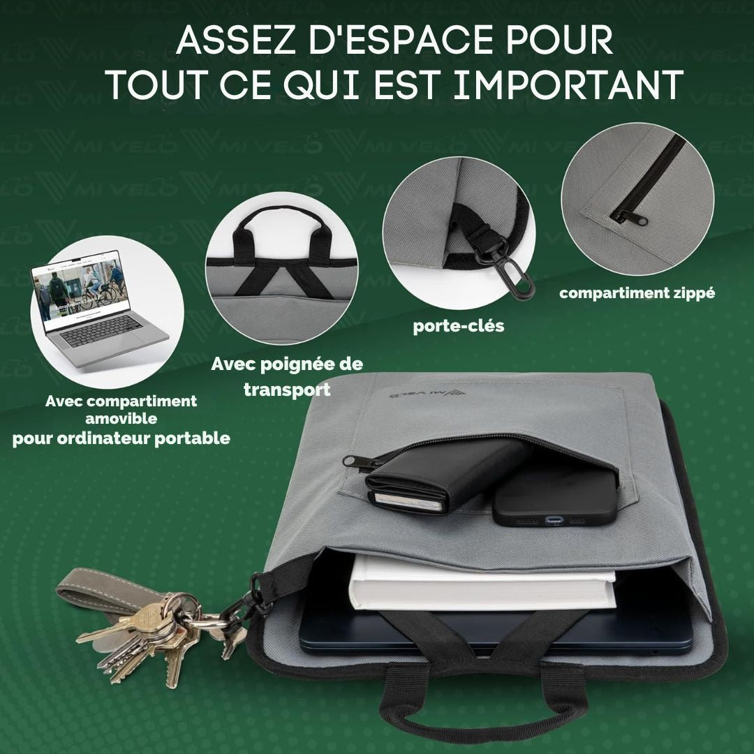 Sacoche étanche 3 en 1 - MIVELO  - avec compartiment pour ordinateur portable - sans PVC - 20L - vert menthe