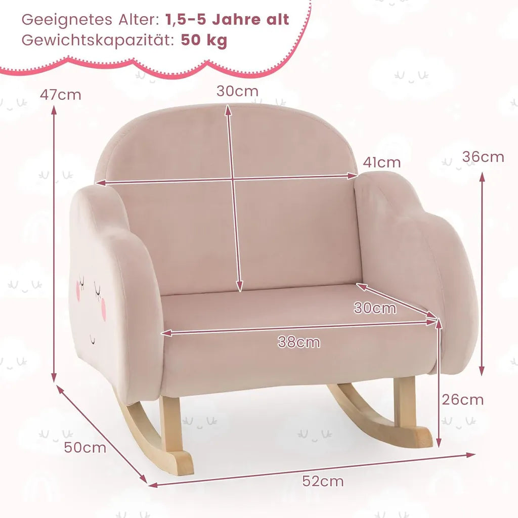 COSTWAY Chaise à bascule pour enfants Rose
