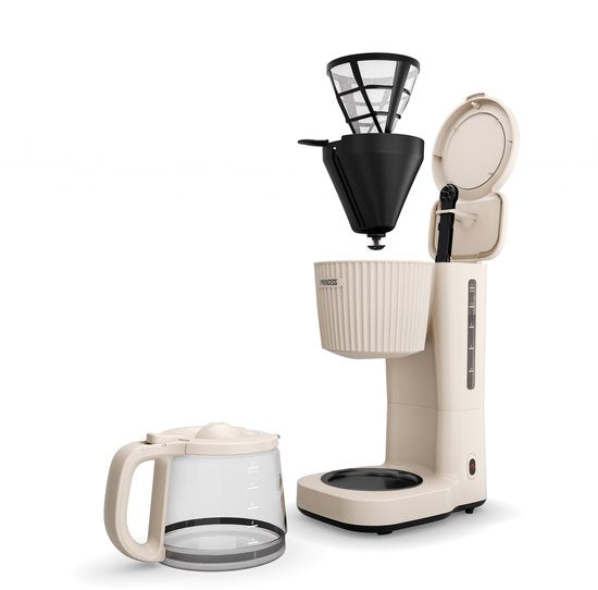 Cafetière Princess Wave – 1 000 W – Carafe en verre de 1,5 L – Fonction de maintien au chaud – Système anti-gouttes – 246048