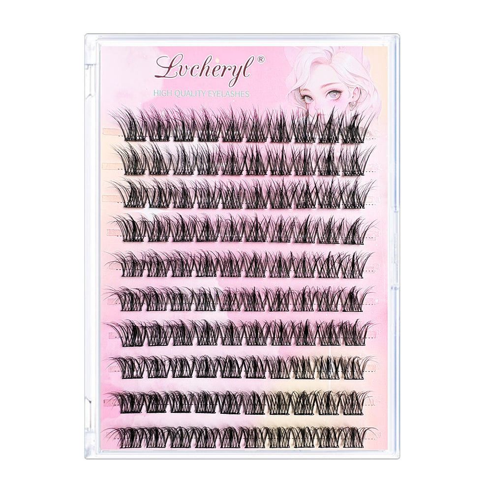 Coffret de cils Lvcheryl Premium - 10 rangées de cils autocollants