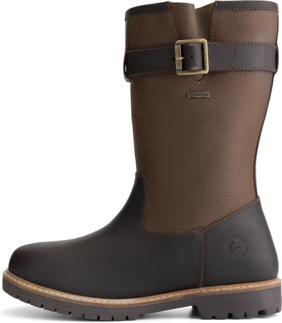 Travelin' Finnmark - Bottes imperméables pour femme - Doublées de laine - Marron foncé