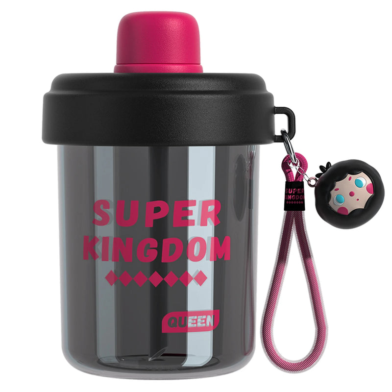 COOKER KING Bobo Verre à boire à double paroi - 520 ml - Plastique - Noir - rose
