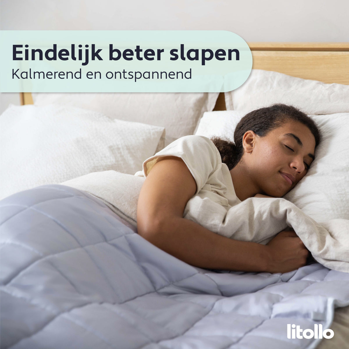 Litollo Bamboe Verzwaringsdeken 6 kg - Weighted blanket 150x200 cm - Grijs Zwaartedeken eenpersoons - Verzwaringsdekens te gebruiken met eigen dekbedovertrek - Verzwaarde deken - 4 seizoenen - Gewichtsdeken