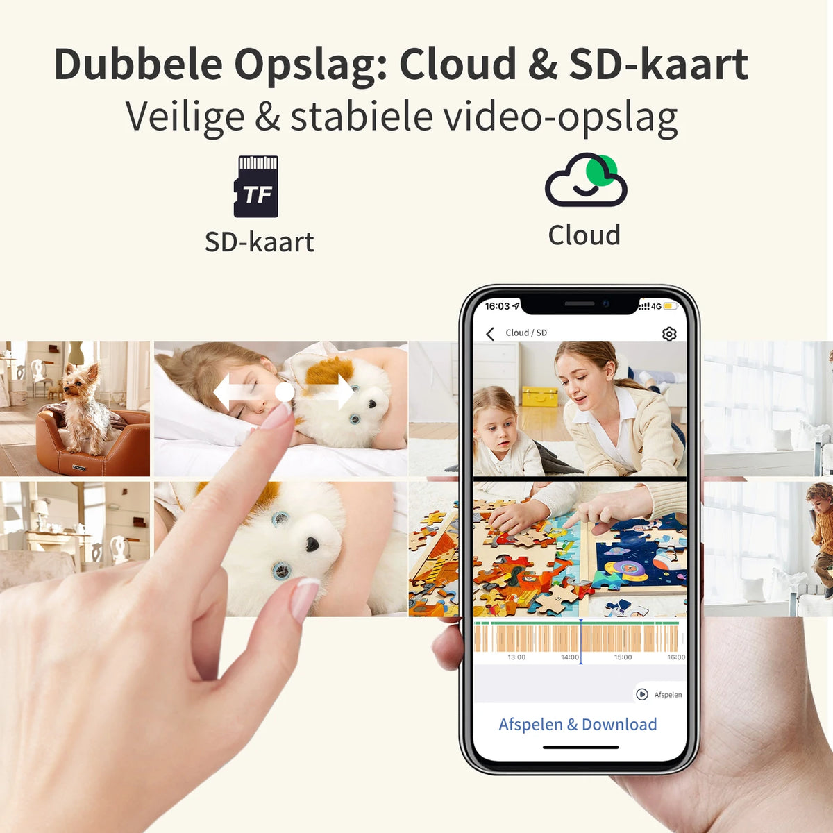 Caméra de sécurité d'intérieur Juancloud à double objectif - 2K Ultra HD avec vision nocturne - Audio bidirectionnel et détection de mouvement par IA - Blanc