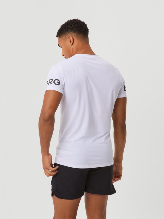 T-shirt de sport Björn Borg pour homme, manches courtes - Blanc - Polyester recyclé - Taille L