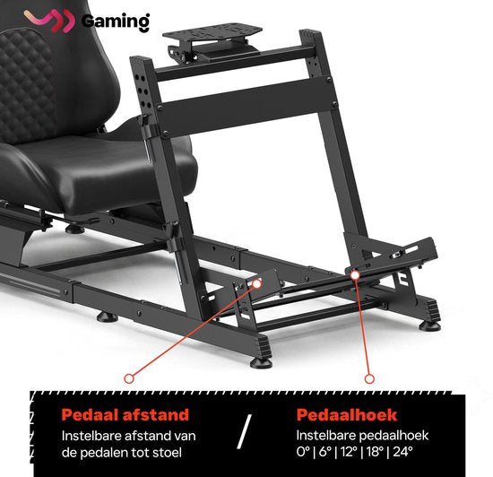 VDD Gaming sur cockpit de simulation de course – Noir sur noir - Aluminium
