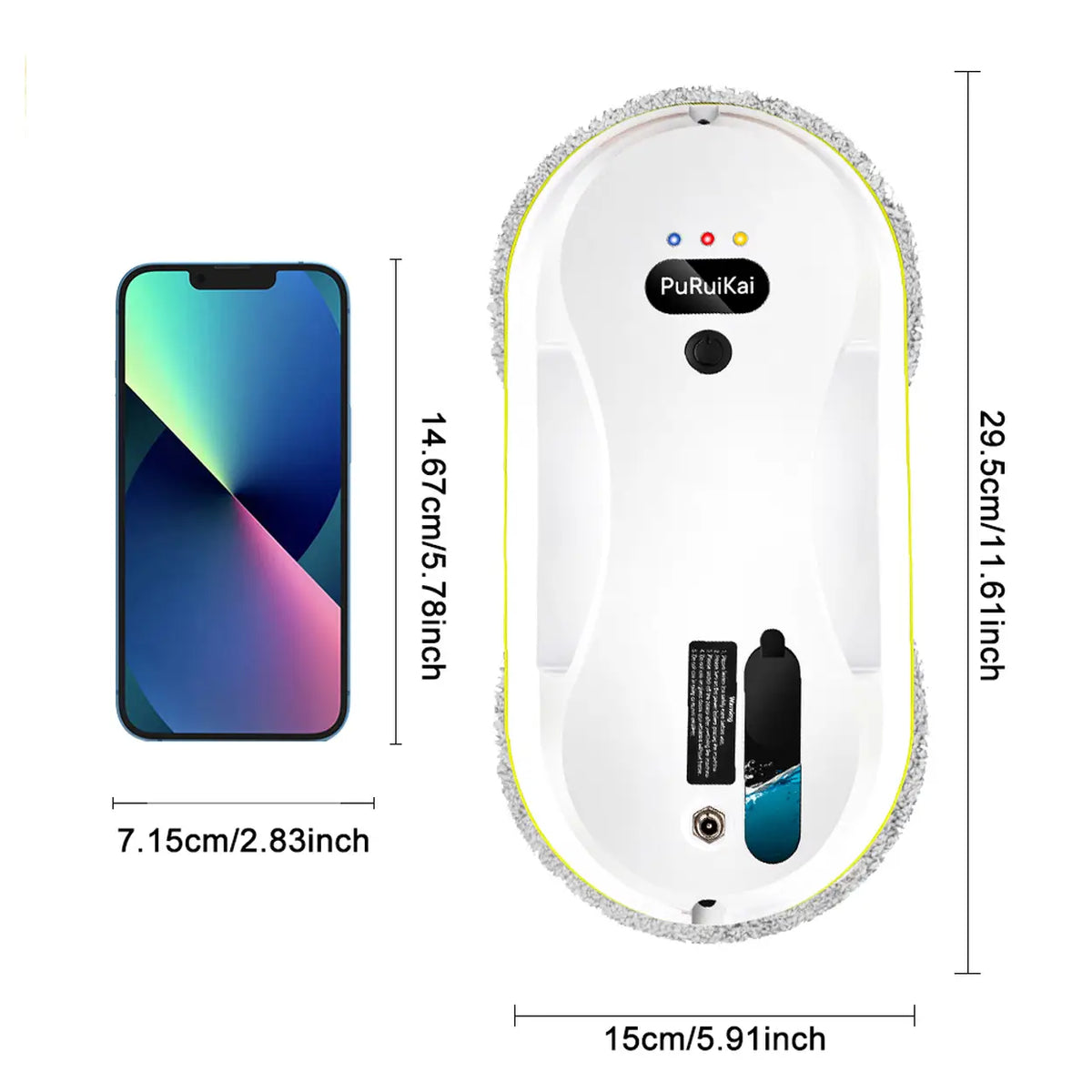 PuRuiKai : robot aspirateur ménager avec pulvérisation d'eau automatique pour le nettoyage des vitres, télécommande, essuie-glace électrique pour vitres, essuie-glace ménager pour vitres