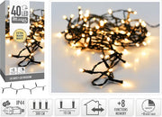 Guirlande lumineuse de Noël 40 LED - 3 m - blanc très chaud - minuterie - modes d'éclairage - mémoire - usage extérieur/intérieur