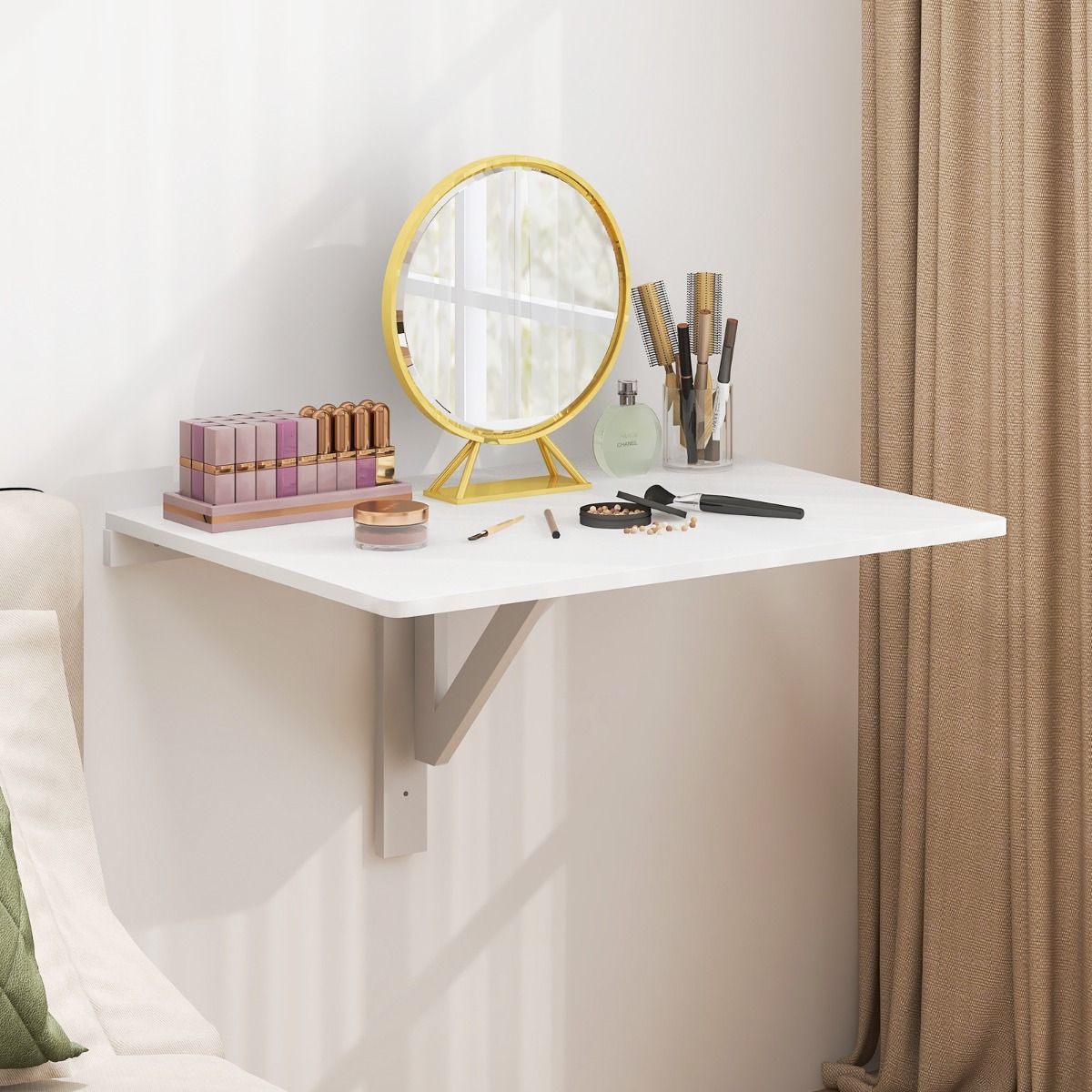 Table pliante murale Coast - blanc - 80 x 60 x 45 cm