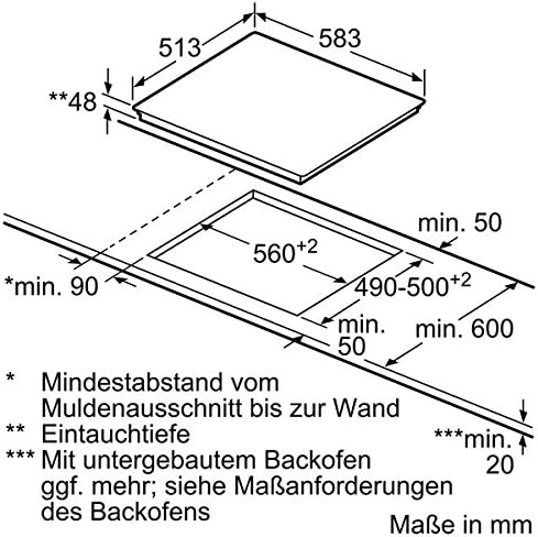 Plaque de cuisson vitrocéramique Siemens ET645HN17E – 4 zones – Zone de rôtissage – 7 500 W – 56 cm (encastrable)