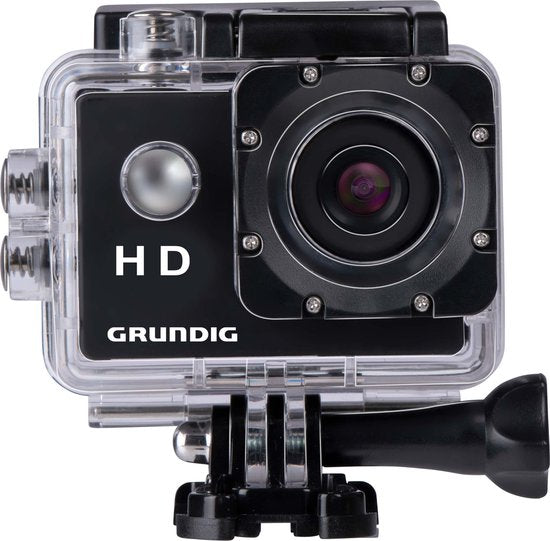 Grundig Action Camera HD720P - Caméra sous-marine - Étanche jusqu'à 30M - Écran LCD 2" - Accessoires divers inclus - Détection de mouvement - Noir