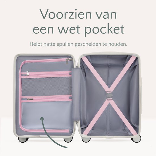 Skycases City Walker - Ensemble de valises 3 pièces | Léger et durable | 20, 24 et 28 pouces | Roues pivotantes à 360° | Verrouillage TSA | Housses de protection incluses - Rose