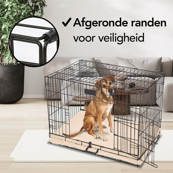 Brixy Dog Bench - Banc pour chiens - Taille M - pliable - 76 x 47 x 54 CM - 2 portes - noir