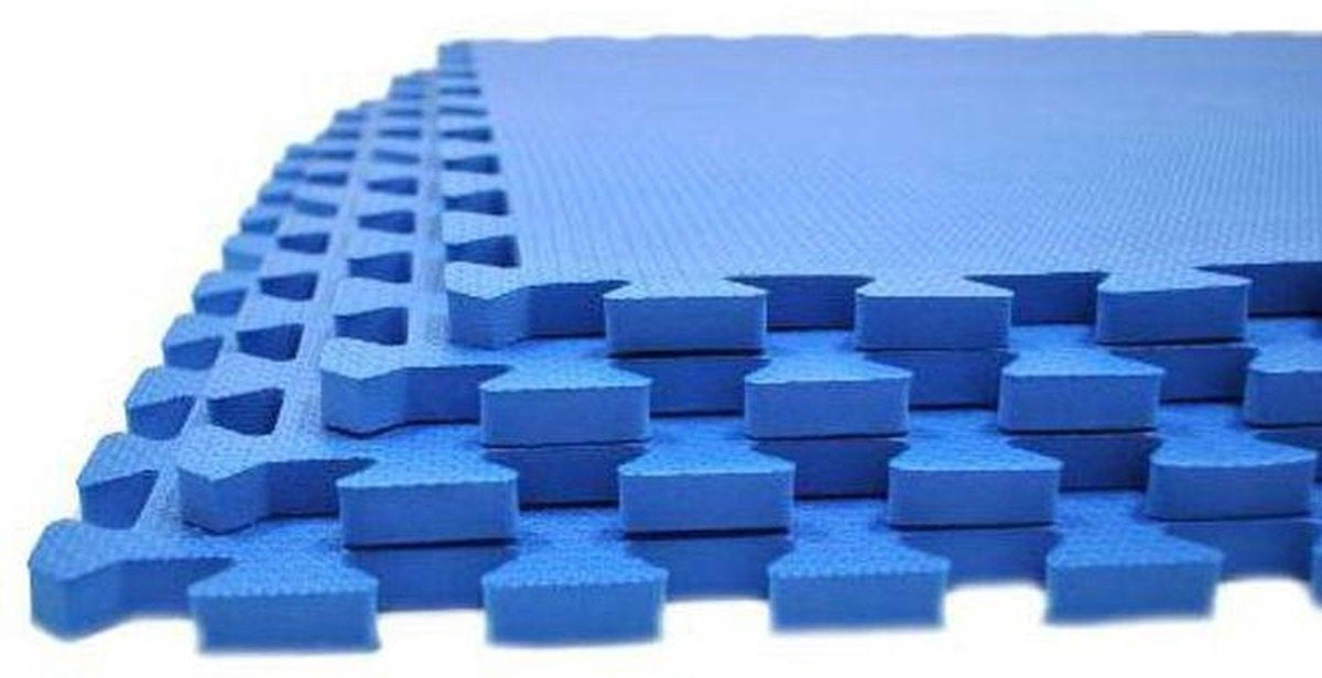Protection de sol de piscine - Free And Easy - Carreaux en mousse - 50 x 50 cm - 9 pièces - Tapis de sol pour piscine hors sol ou spa gonflable - Bleu