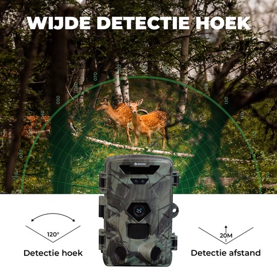 Denver Caméra de Chasse avec Vision Nocturne - 4K Ultra HD - 50MP - Écran LCD - Étanche - WCT8016