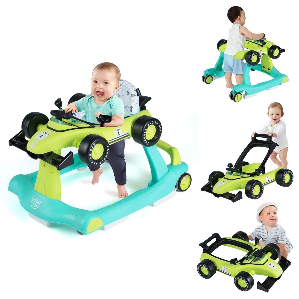 Poussette 4-en-1 Coast - hauteur et vitesse réglables - pliable - noire
